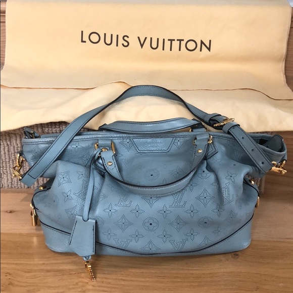 Louis Vuitton Stellar Mahina Ciel Blue Leather Bag - Picture 1 of 16